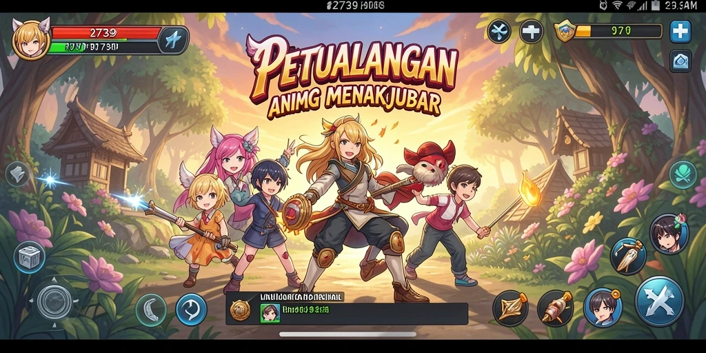 Tampilan menarik dari gameplay <strong>2739</strong> yang penuh dengan aksi anime.