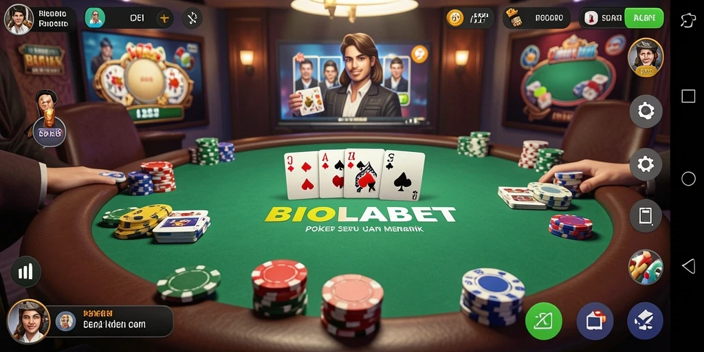 Tampilan gameplay seru di BIOLABET dengan aksi poker yang mendebarkan.