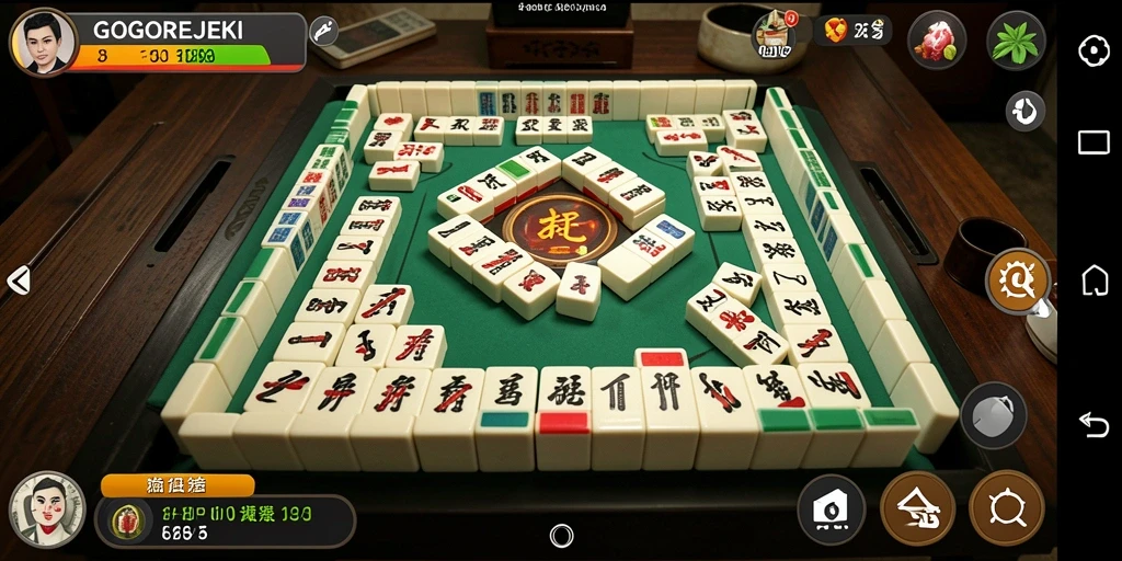 Screenshot GOGOREJEKI menampilkan gameplay seru Mahjong.