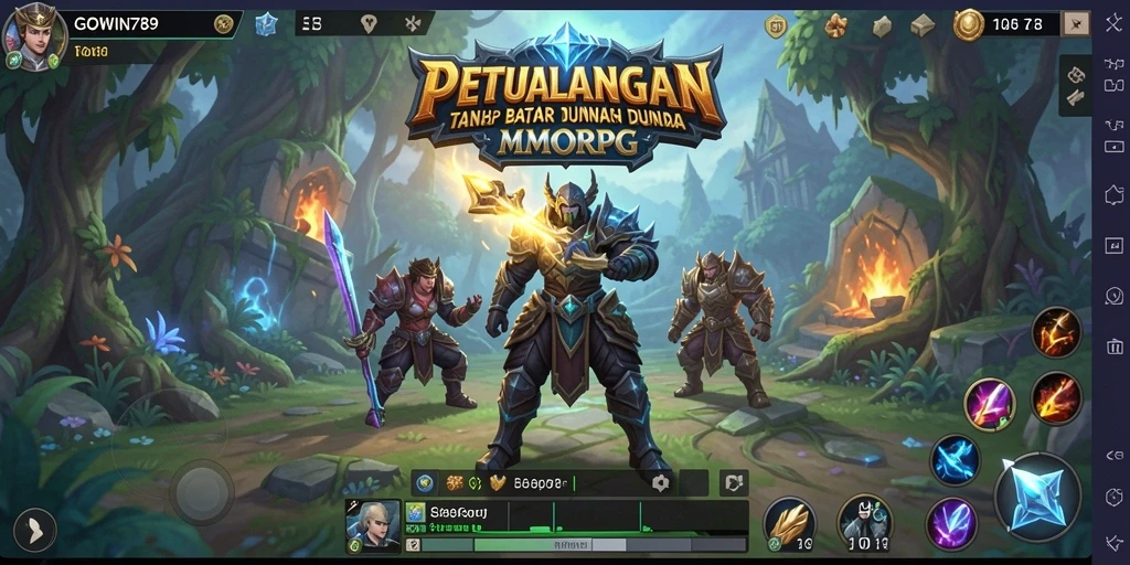 Tangkapan layar GOWIN789 yang menampilkan aksi seru dalam pertarungan MMORPG.