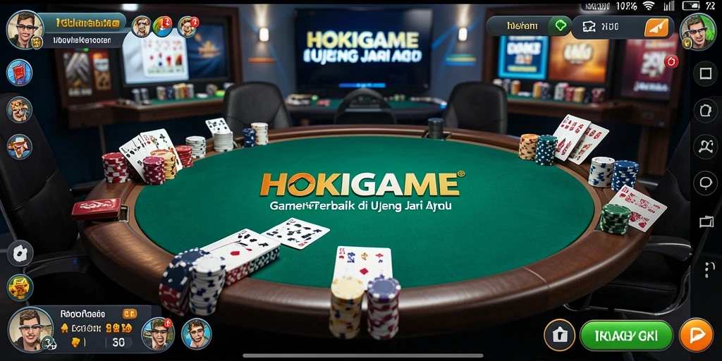 Tangkapan layar utama HOKIGAME yang menampilkan gameplay poker yang mendebarkan.