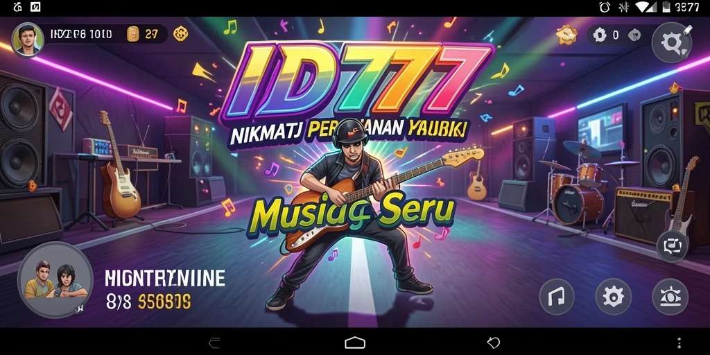 Tampilan utama gameplay ID777 menunjukkan tantangan musik yang menarik.