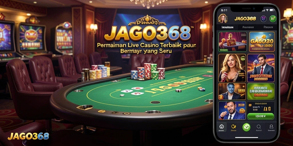 Screenshot menampilkan dealer profesional dalam permainan Live Casino JAGO368.
