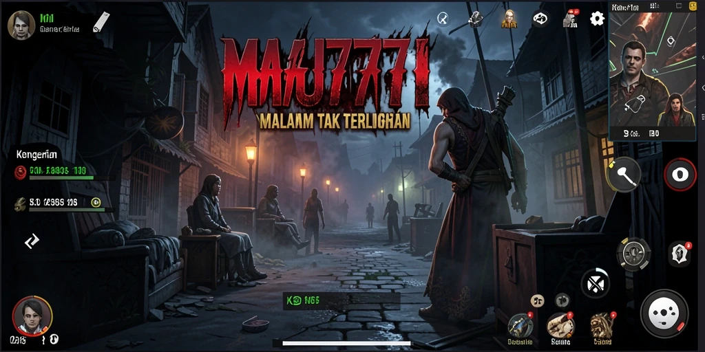 Tangkapan layar utama MAJ777 menampilkan suasana gelap dan mencekam di gameplay.