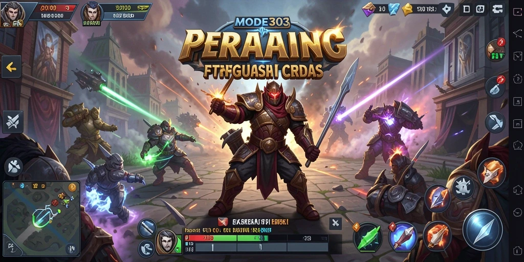 Tampilan gameplay strategi epik dalam MODE303 yang penuh pertempuran mendebarkan.