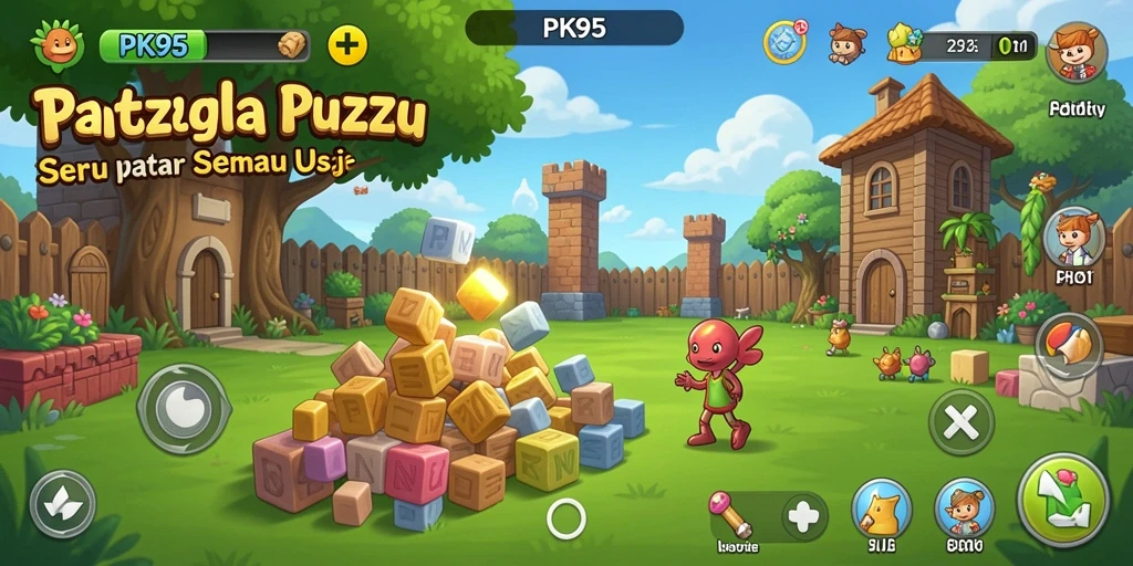 Tampilan gameplay menarik dari PK95 dengan berbagai teka-teki memikat.