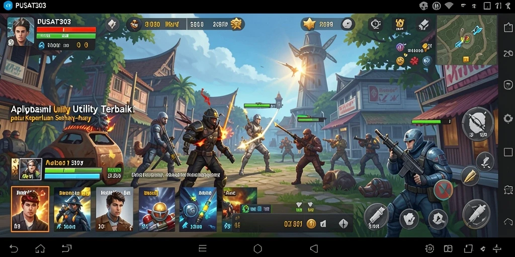 Screenshot utama PUSAT303 menunjukkan antarmuka aplikasi yang modern dan fungsional.