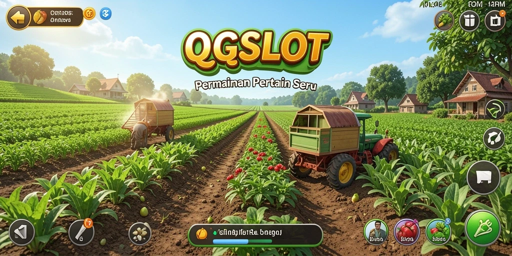 Tampilan gameplay <strong>QQSLOT</strong> yang menarik dengan fitur bertani.