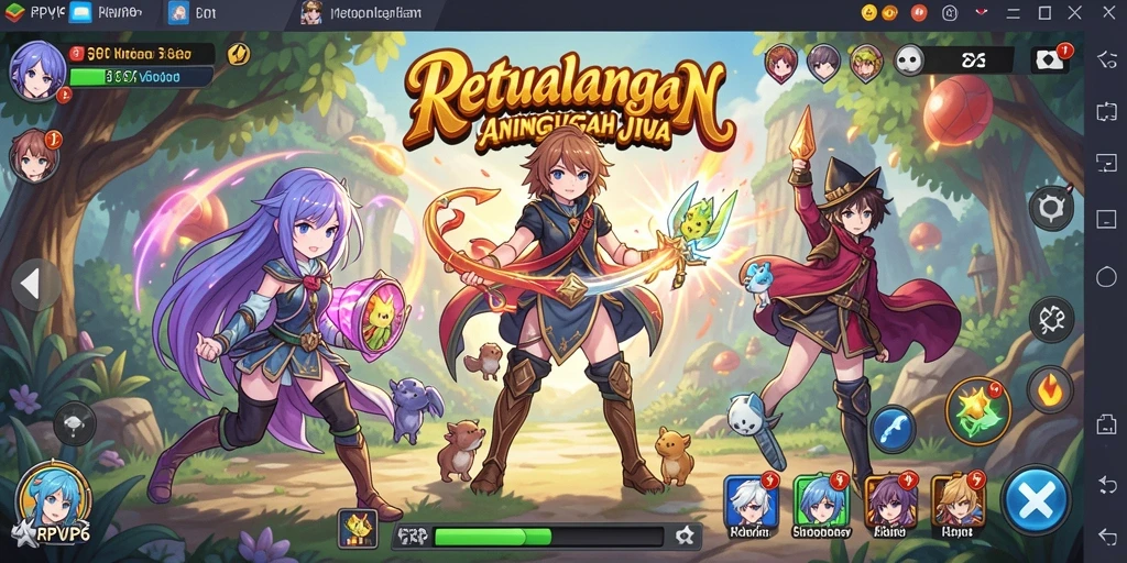 Tampilan gameplay RPVIP6 yang penuh warna dan dinamis.