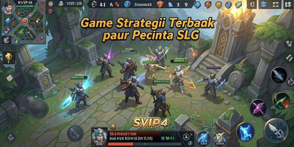 Screenshot gameplay SVIP4 menampilkan pertempuran strategis yang intens.