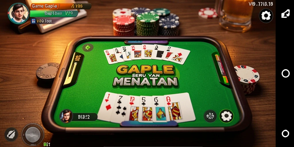 Tampilan permainan Gaple yang menarik dan interaktif di V89.